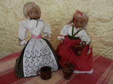 Handgemachte Trachtenpuppen im 2er Pack; Rupfenpuppen