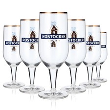 6x Rostocker Bier Glas 0,3l