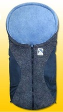 Eisbärchen Fußsack Baby Fleece warm wattiert Gruppe 0-1 marine grau blau B-WARE