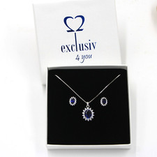 Saphir Set Anhänger mit Kette