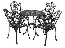 Sitzgruppe Gartenset Gartenmöbel Gartengarnitur LUGANO 5-teilig Alu Metall grau