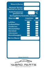 10 x Kundendienst Aufkleber Inspektion Serviceaufkleber Inspektion KFZ Werkstatt