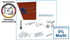 0% MwSt. Komplett-Set Basic Montagekit für Photovoltaik-Module auf Ziegeldach