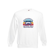 Geprüfter Apres Ski Lehrer | Ski-Brille | Berge | Ski-Stöck Sweatshirt Weiß