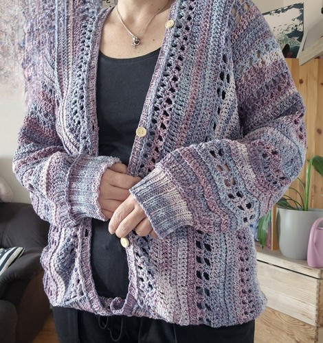 Handgehäkelte freizeitjacke - handgehäkelte,