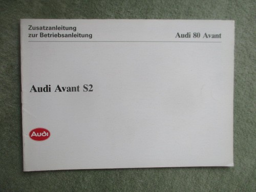Audi avant zusatzanleitung - audi,