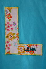 T-Shirt, Mädchen, mit Monogramm: M  „Lena“, hell blau, türkis,  Gr. 152