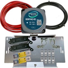 Zweitbatterie Trennrelais Set 12V 140A 6m Kabel 25mm² Batterie Halter T4 T5 T6
