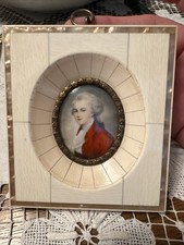 Miniatur Portrait W. A. Mozart Lupenmalerei mit Rahmen!