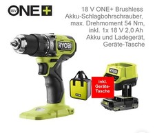 Ryobi RPD18BL1 Brushless Akku Schlagbohrschrauber Set  Akku Tasche NEU
