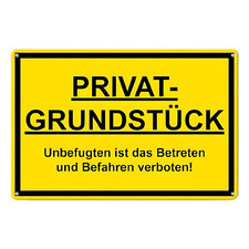 Blechschild Privat Grundstück
