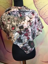 Ideen, Halstuch, Grau/ Pink Sonstiges, 100% Seide, Batik 88 x 87 cm. Neu