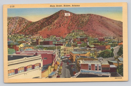Postcard main street bisbee - main,