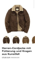 Herren Cord Jacke mit Fütterung Neu L