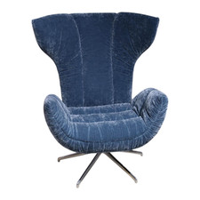 Bretz Relaxsessel Cassia A156 Stoff 64 1984 Happy Velvet Powder Grey Blau 