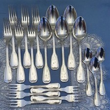 19 Wunderschöne Besteckteile BSF Augsburger Faden Edelstahl 18/8