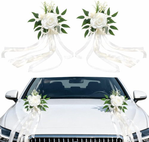 Autoschleifen hochzeit weiß - hochzeit,