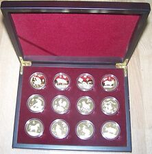 12 x CHINA LUNAR MEDAILLEN SET