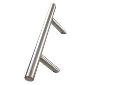 Edelstahl Stoßgriff - Bügelgriff Marie, schräge Stützen, Grifflänge 350mm, ⌀30mm