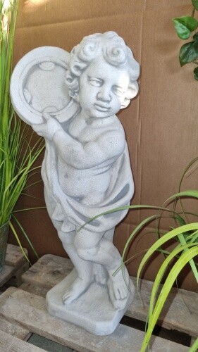 Gartenfigur putte junge mit - gartenfigur,,