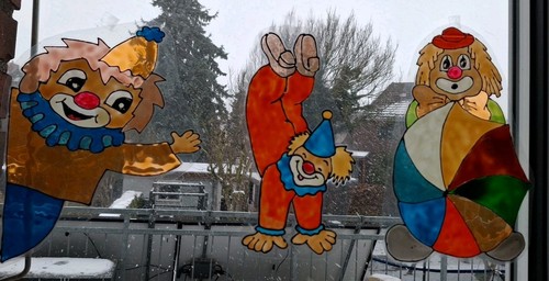 Fensterbild clown karneval - clown,