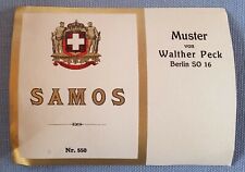 altes Weinetikett Flaschenetikett Etikett Feiner Dessertwein Insel Samos Berlin