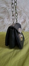 Handgefertigte Vintage Mini Handtasche aus Nappaleder in schwarz