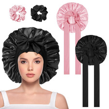 ACWOO 2 Stück Seidenhaube Zum Schlafen, Schlafhaube Seide Verstellbare Satin Haa