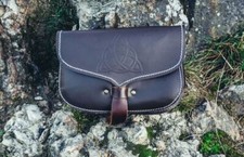 Gürteltasche Celtic Knot Leder Wikinger Kelten Mittelalter Carbone schwarz braun