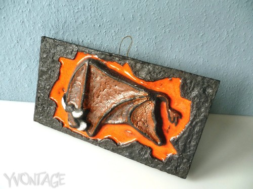 Stylische wandkeramik stier - wandkeramik, "stier"
