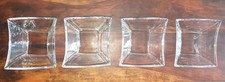 4 x Klarglas Schalen schräge Optik Glasschüssel Kompottschalen Eckig Vintage