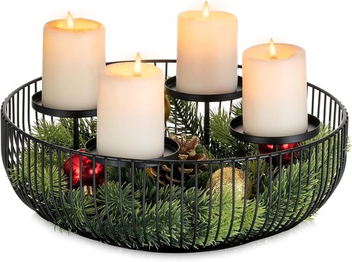 Adventskranz metall schwarz - adventskranz, Ø