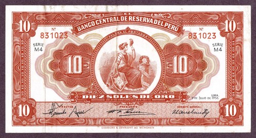 Peru soles oro banknote - de,