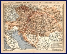 Streckennetz anno 1905 - k.k. Österreich Ungarn Eisenbahn Privatbahn kkStB +Text