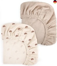 Peepeemax Musselin-Baumwolle Spannbettlaken 80x40cm, Kinderwagen Spannbettlaken