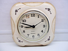 UHR Keramik Küchenuhr Wanduhr Quartz Vintage ca. 23x23cm HANDGEMALT