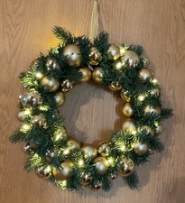 LUMIDA Xmas Weihnachtskranz Türkranz mit LED Beleuchtung Durchmesser 35 cm