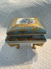 Vintage Porzellan Mini Schmuckschatulle, Deckeldose, Dose, Porzellan, Pillendose