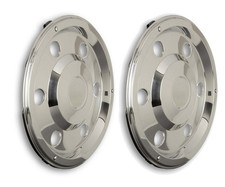 2x Radzierblende 17,5" gerade hinten Edelstahl Wohnmobil Radkappen Anhänger Rad