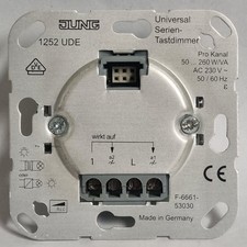 Jung 1252 UDE Universal-Serien-Tastdimmer UP 50-260 W/VA pro Ausgang 1252UDE