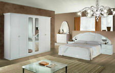 LORY LUX- Komplettes- italienisches Schlafzimmer-Set 6-tlg. in Weiss-Hochglanz