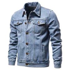Neu Herren Jeansjacke Denim Übergangsjacke Sweatjacke Lässige Strickjacke Jacke