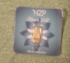 0,01 GRAMM GOLDBARREN 999,9 Feingold NZP Gold Barren 0,01g Au Aurum Geschenk