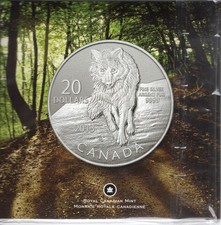 20$ Dollar Kanada Canada Silbermünze Wolf * Blister * NEU * TOP *