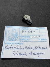 Silber, ged. Silber, Calcit, Kupfer-Gruben,Telemark, Norwegen