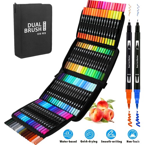 Dual tip brush pen set - brush, 120