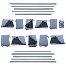 Maß Gardinen Set blickdicht für VW T5 T6 T6.1 Multivan Caravelle kurz (BO-717-2)