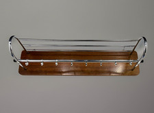 Wandgarderobe mit Ablage Stahlrohr Holz Art Deco