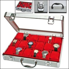 Uhrenkoffer alu innen rot - uhrenkoffer, alu,