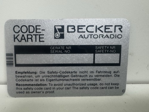 Becker autoradio mercedes - becker, mercedes-benz